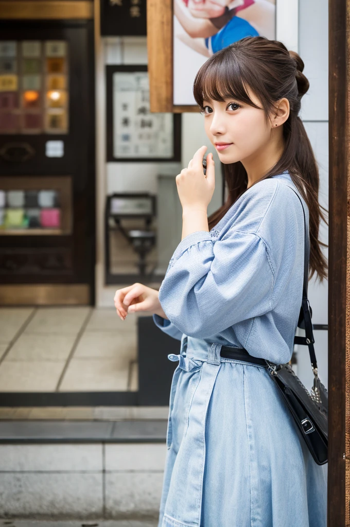 ((Highest quality)), ((masterpiece)), (detailed), Japanese,Street Corner,Beauty,OL,cute
