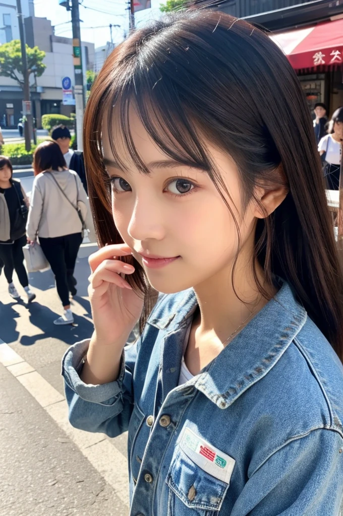 ((Highest quality)), ((masterpiece)), (detailed), Japanese,Street Corner,Beauty,OL,cute