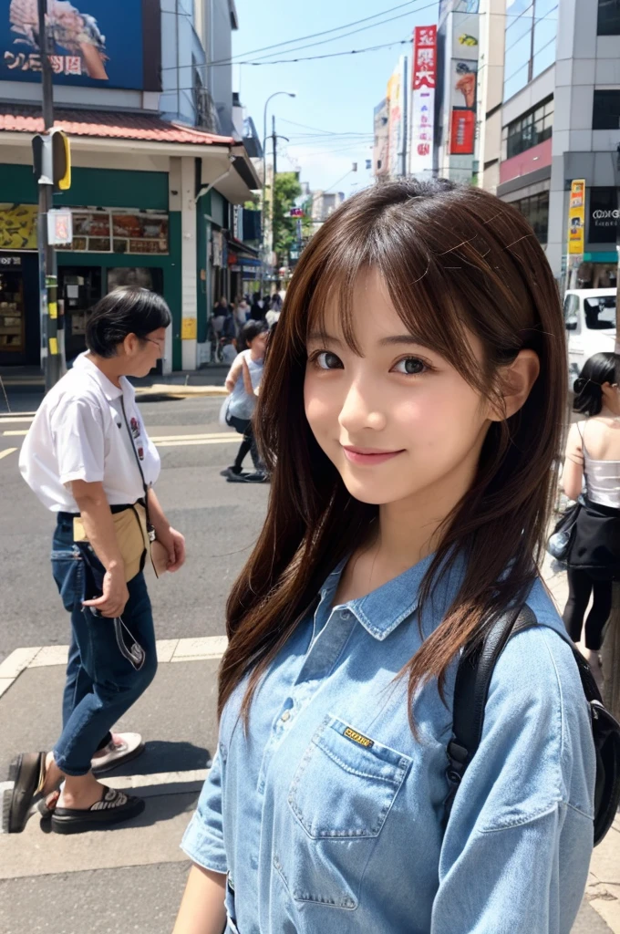 ((Highest quality)), ((masterpiece)), (detailed), Japanese,Street Corner,Beauty,OL,cute