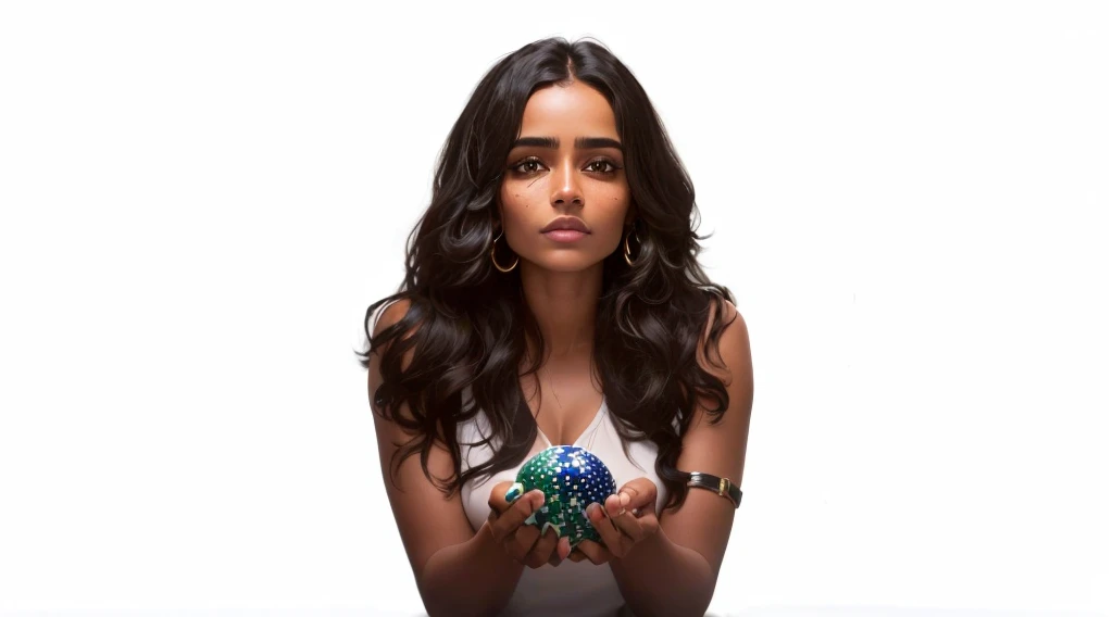 Dravidian woman holding a green and blue ball in her hands, casino, online casino logo, poker, Jody Herolle, On black background, Profile photo, gamble, 3 0-year-old female, 30-year-old female, playing poker, Looks cool, Stunning images, Stella Maeve, the gorgeous magician, EUR, 40-year-old female