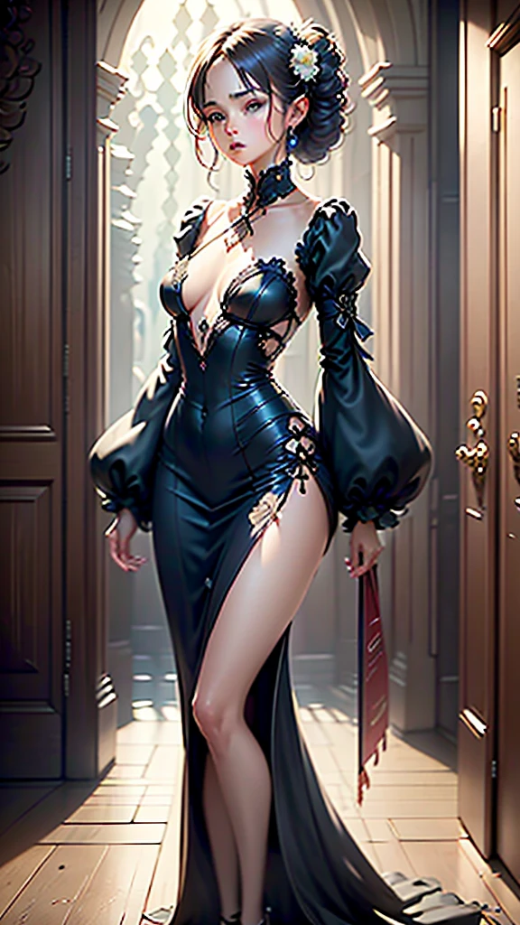 *8k Masterpiece, Superior quality, Best Quality, Official Art, (Beauty: 1.3), extremely detailed, (Fractal Art: 1.3), showy,1 woman, Han Woman's Media, hanfu, cian