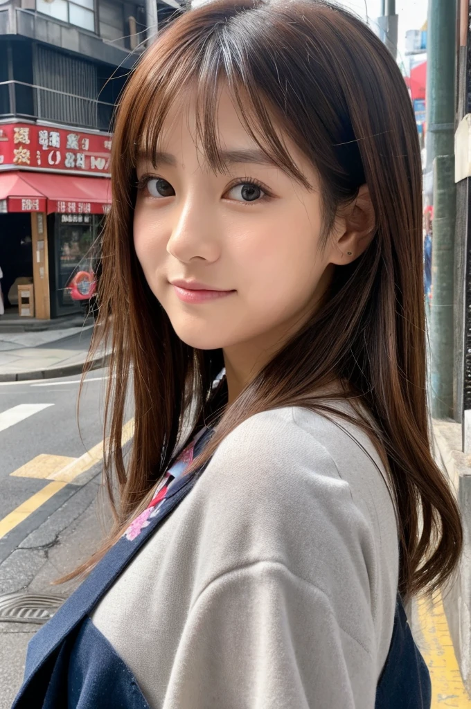 ((Highest quality)), ((masterpiece)), (detailed), Japanese,Street Corner,Beauty,OL,cute