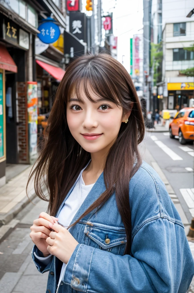 ((Highest quality)), ((masterpiece)), (detailed), Japanese,Street Corner,Beauty,OL,cute