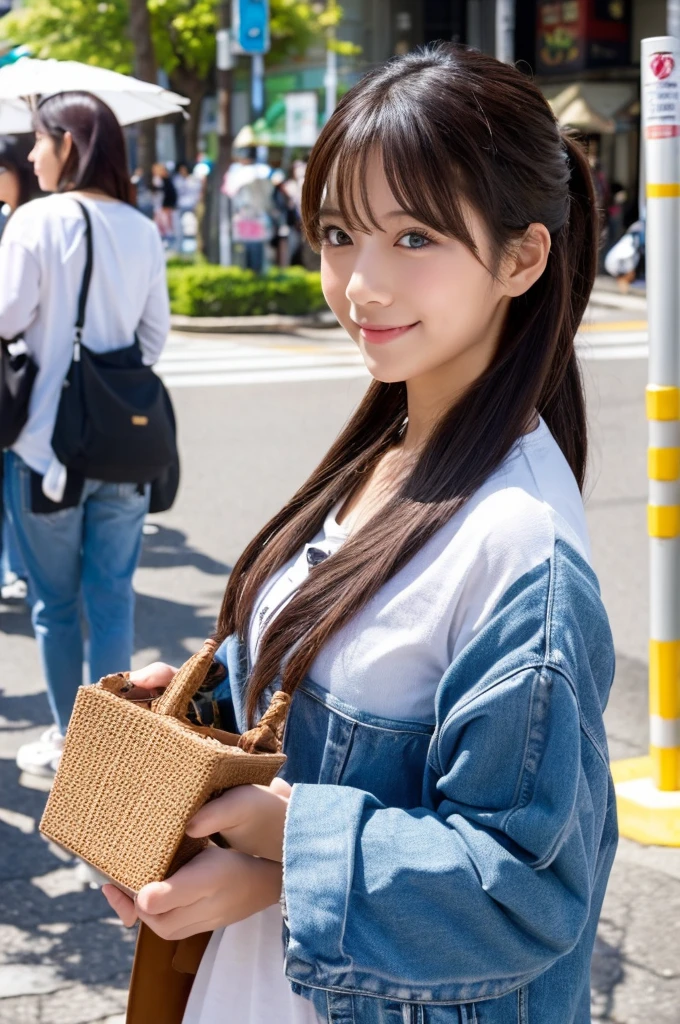((Highest quality)), ((masterpiece)), (detailed), Japanese,Street Corner,Beauty,OL,cute