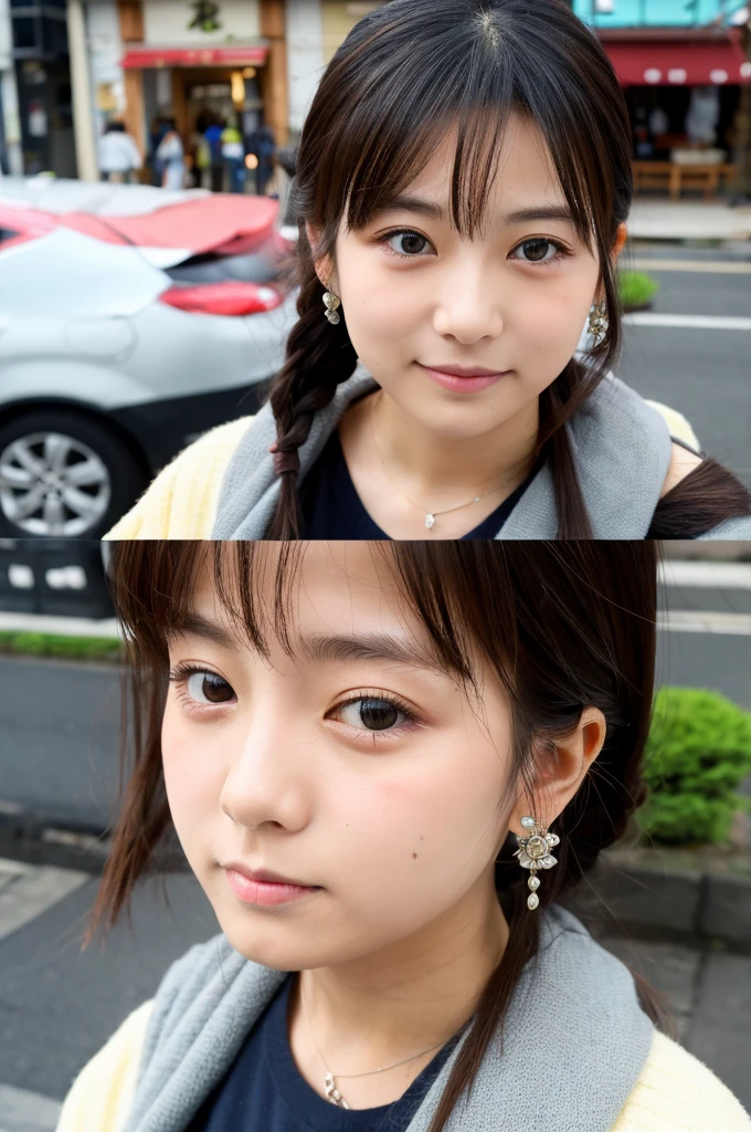 ((Highest quality)), ((masterpiece)), (detailed), Japanese,Street Corner,Beauty,OL,cute