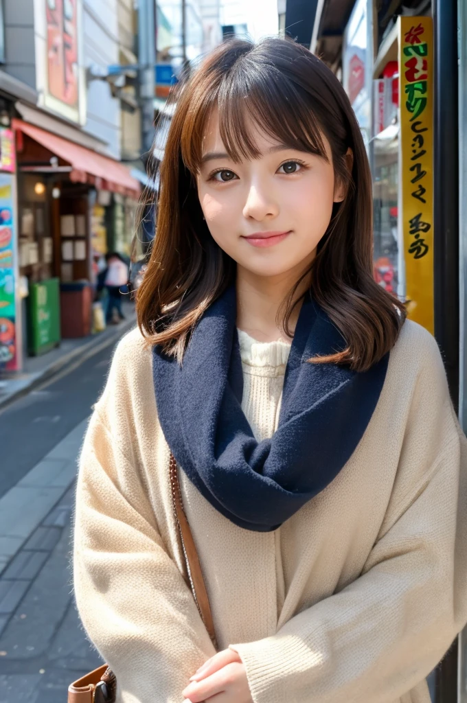 ((Highest quality)), ((masterpiece)), (detailed), Japanese,Street Corner,Beauty,OL,cute