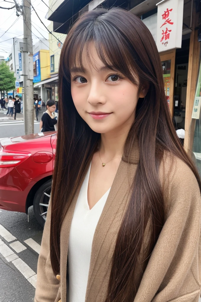 ((Highest quality)), ((masterpiece)), (detailed), Japanese,Street Corner,Beauty,OL,cute