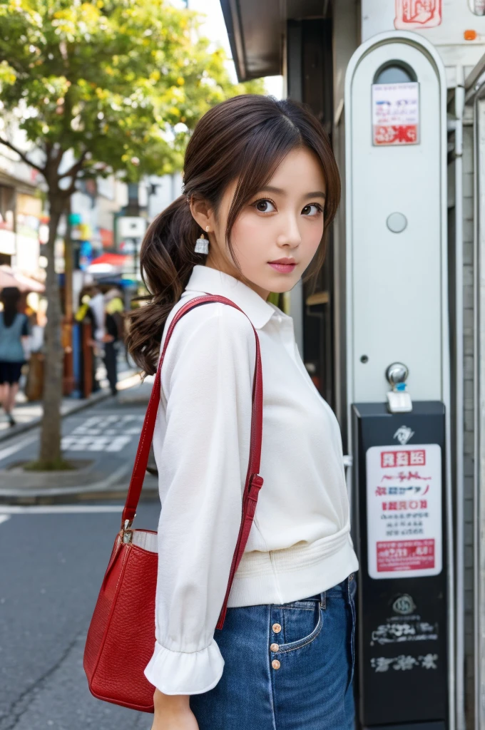 ((Highest quality)), ((masterpiece)), (detailed), Japanese,Street Corner,Beauty,OL,cute