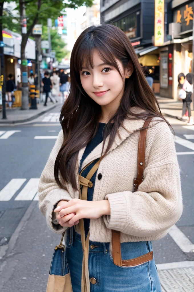 ((Highest quality)), ((masterpiece)), (detailed), Japanese,Street Corner,Beauty,OL,cute