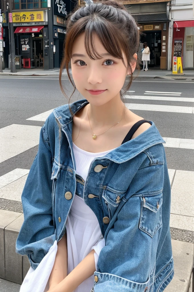 ((Highest quality)), ((masterpiece)), (detailed), Japanese,Street Corner,Beauty,OL,cute