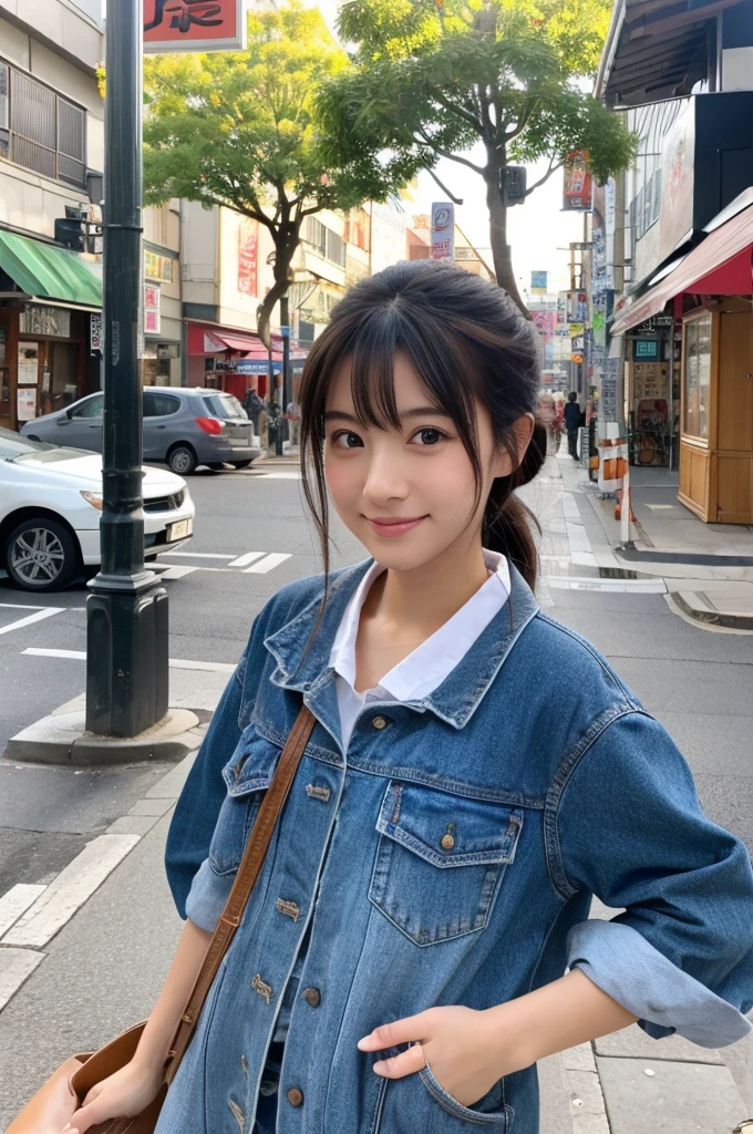 ((Highest quality)), ((masterpiece)), (detailed), Japanese,Street Corner,Beauty,OL,cute
