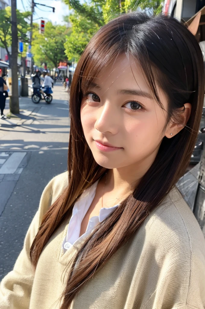 ((Highest quality)), ((masterpiece)), (detailed), Japanese,Street Corner,Beauty,OL,cute