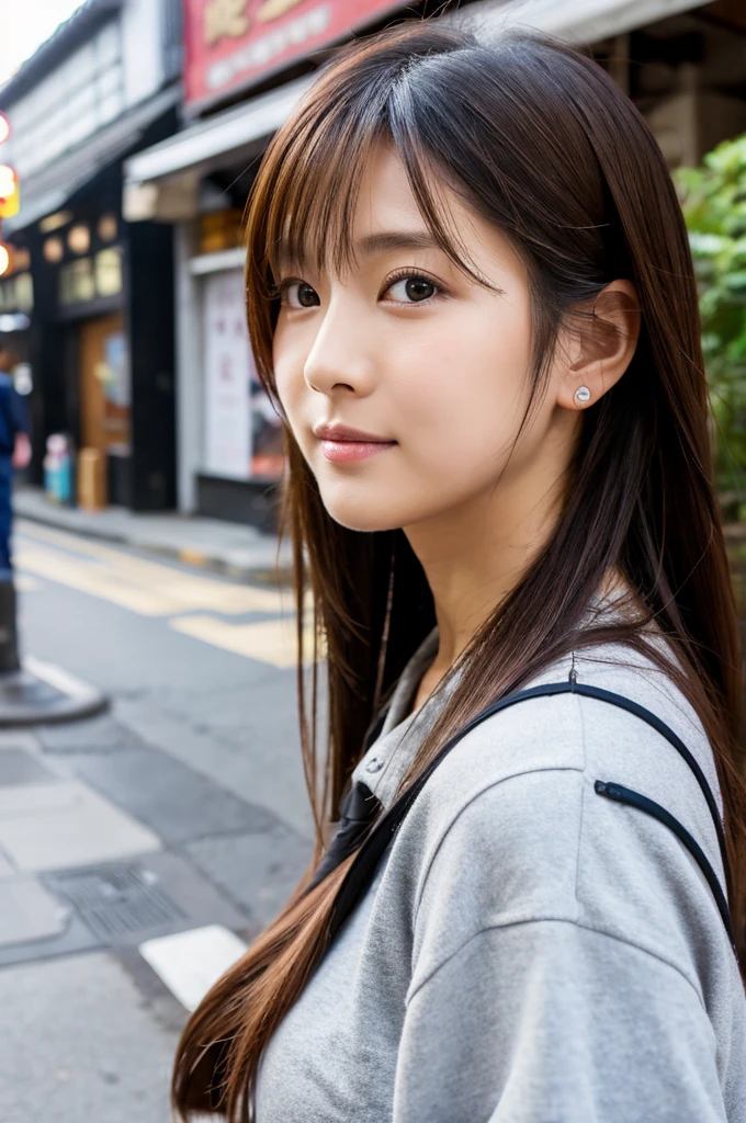 ((Highest quality)), ((masterpiece)), (detailed), Japanese,Street Corner,Beauty,OL,cute