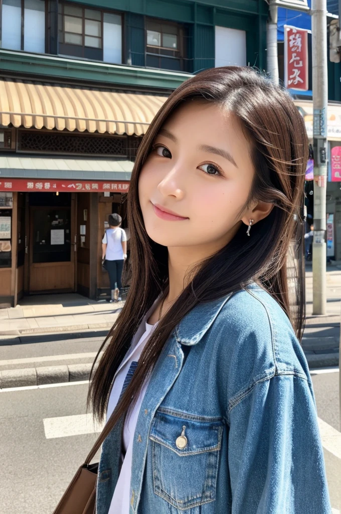 ((Highest quality)), ((masterpiece)), (detailed), Japanese,Street Corner,Beauty,OL,cute