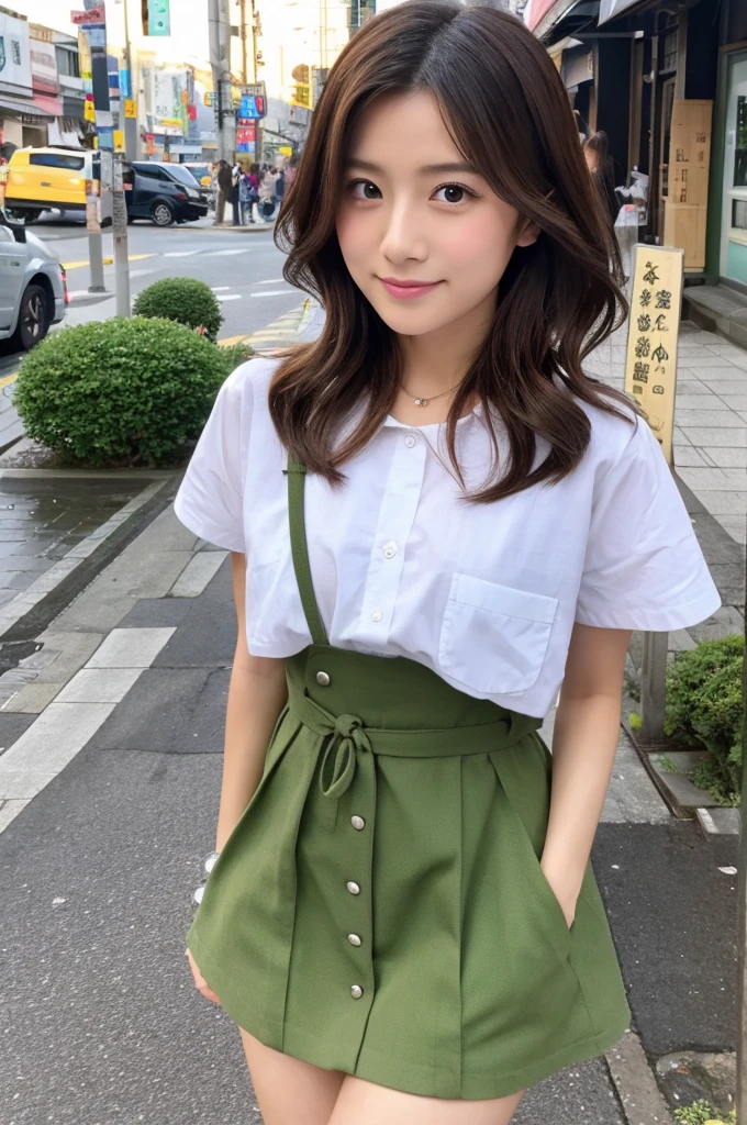 ((Highest quality)), ((masterpiece)), (detailed), Japanese,Street Corner,Beauty,OL,cute