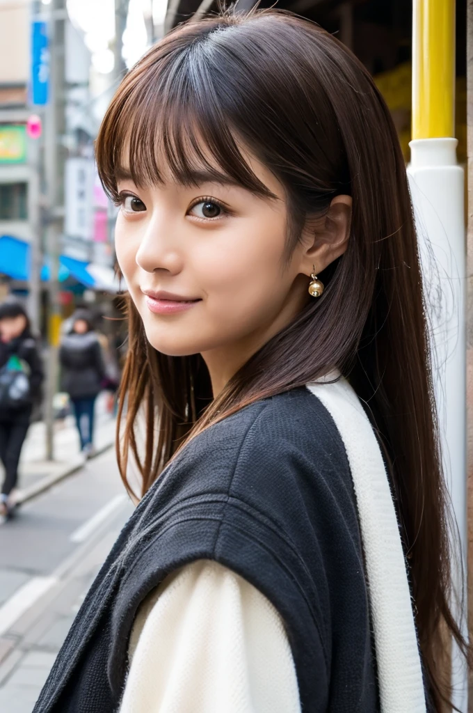 ((Highest quality)), ((masterpiece)), (detailed), Japanese,Street Corner,Beauty,OL,cute