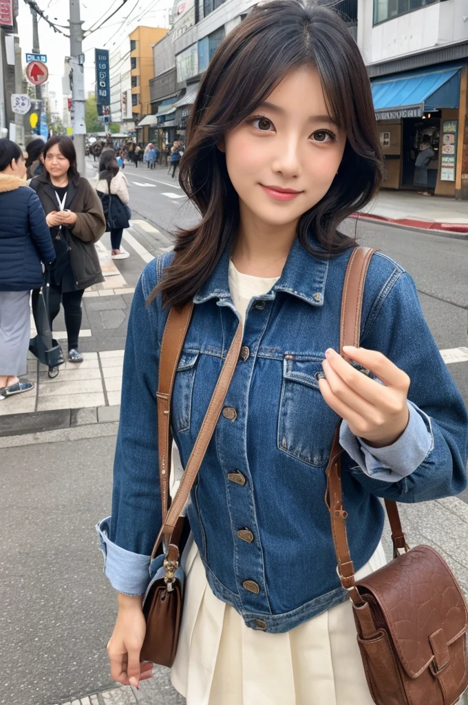 ((Highest quality)), ((masterpiece)), (detailed), Japanese,Street Corner,Beauty,OL,cute