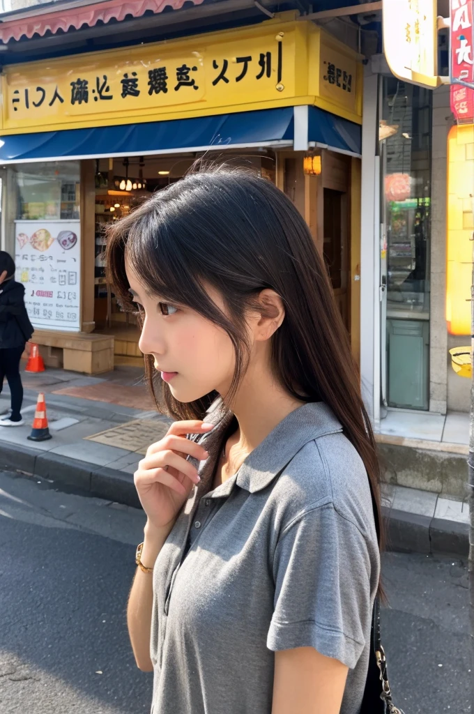 ((Highest quality)), ((masterpiece)), (detailed), Japanese,Street Corner,Beauty,OL,cute