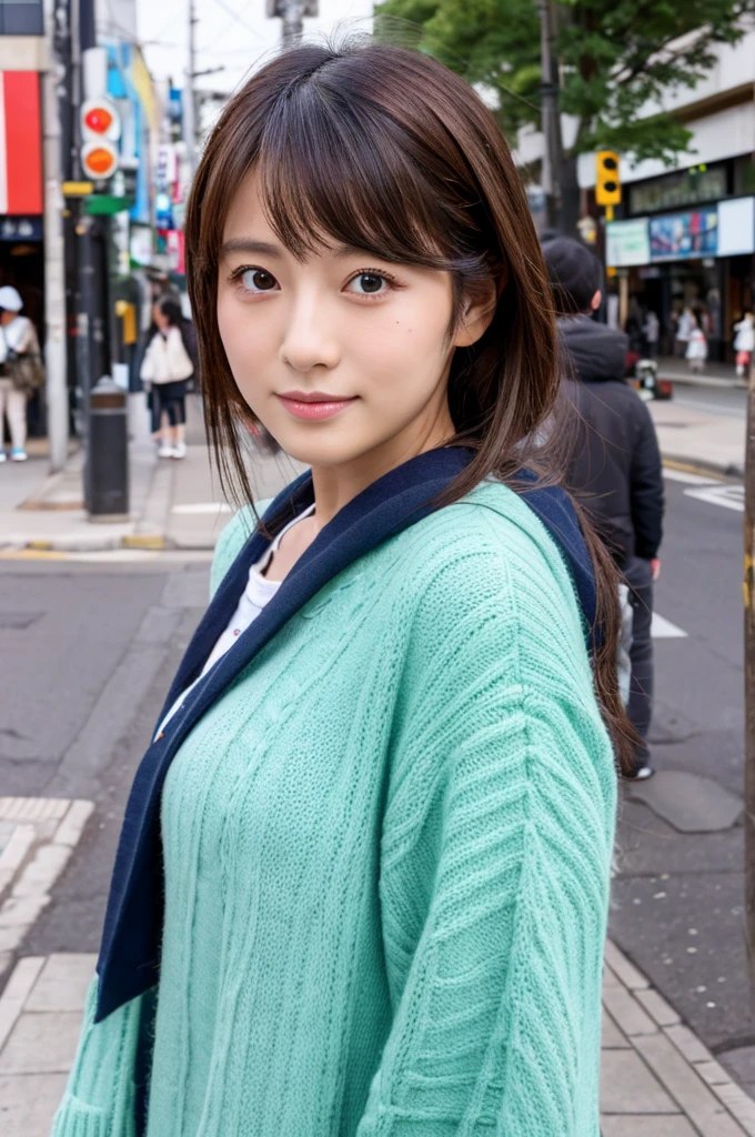 ((Highest quality)), ((masterpiece)), (detailed), Japanese,Street Corner,Beauty,OL,cute