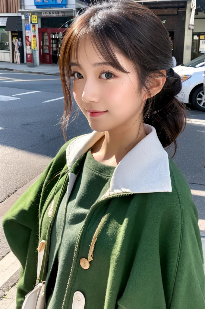 ((Highest quality)), ((masterpiece)), (detailed), Japanese,Street Corner,Beauty,OL,cute
