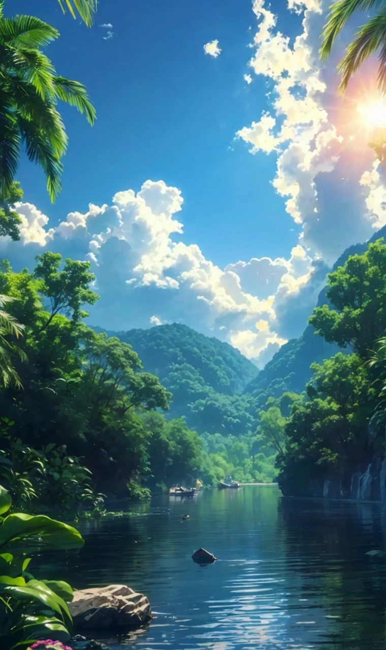 Style: Realistic anime
Subject: A peaceful landscape with a river winding through lush green grass.
Details:
Tall, vibrant green grass stretches along the riverbank, swaying gently in the breeze.
The river is clear and calm, reflecting the blue sky and fluffy white clouds above.
Wispy white clouds drift across the sky in a flowing motion.
A small, wooden boat rests peacefully on the riverbank, tied to a low-hanging branch.
Additional Touches:
You can add a few wildflowers scattered amongst the grass for a touch of color.
Include subtle details like ripples on the water from a gentle breeze.
Light the scene with warm sunlight filtering through the clouds.
I hope this helps you create your AI image!
tune
share
more_vert
expand_content
add_photo_alternatephoto_camera
mic
send
Gemini may display inaccurate info, including about people, so double-check its responses. Your privacy and Gemini