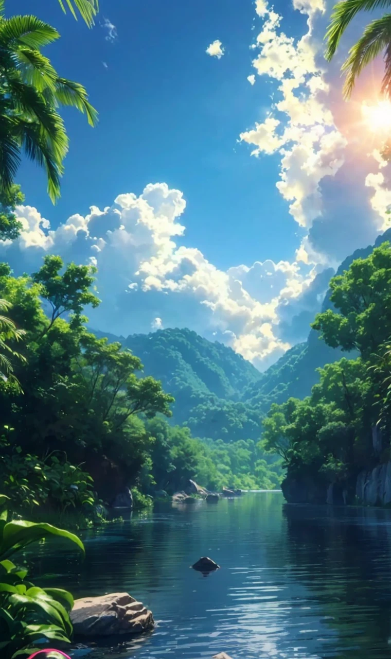 Style: Realistic anime
Subject: A peaceful landscape with a river winding through lush green grass.
Details:
Tall, vibrant green grass stretches along the riverbank, swaying gently in the breeze.
The river is clear and calm, reflecting the blue sky and fluffy white clouds above.
Wispy white clouds drift across the sky in a flowing motion.
A small, wooden boat rests peacefully on the riverbank, tied to a low-hanging branch.
Additional Touches:
You can add a few wildflowers scattered amongst the grass for a touch of color.
Include subtle details like ripples on the water from a gentle breeze.
Light the scene with warm sunlight filtering through the clouds.
I hope this helps you create your AI image!
tune
share
more_vert
expand_content
add_photo_alternatephoto_camera
mic
send
Gemini may display inaccurate info, including about people, so double-check its responses. Your privacy and Gemini