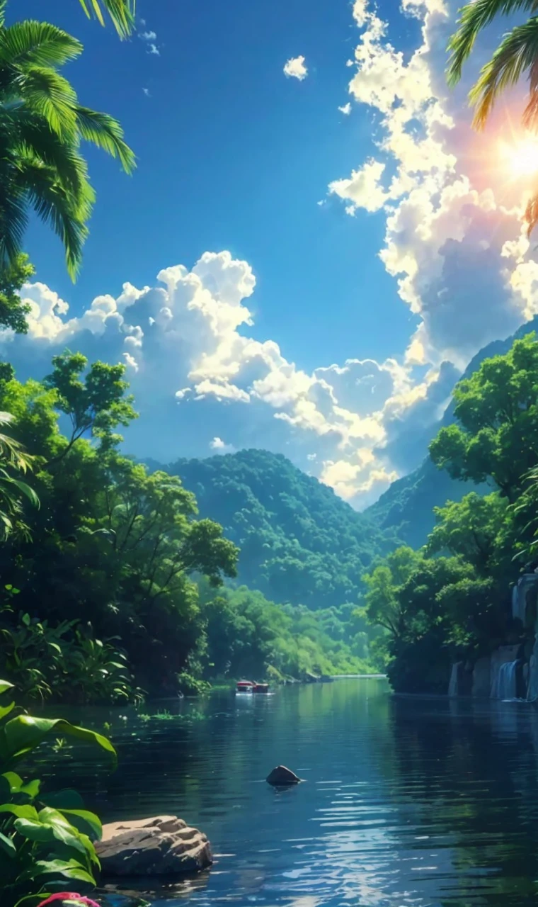 Style: Realistic anime
Subject: A peaceful landscape with a river winding through lush green grass.
Details:
Tall, vibrant green grass stretches along the riverbank, swaying gently in the breeze.
The river is clear and calm, reflecting the blue sky and fluffy white clouds above.
Wispy white clouds drift across the sky in a flowing motion.
A small, wooden boat rests peacefully on the riverbank, tied to a low-hanging branch.
Additional Touches:
You can add a few wildflowers scattered amongst the grass for a touch of color.
Include subtle details like ripples on the water from a gentle breeze.
Light the scene with warm sunlight filtering through the clouds.
I hope this helps you create your AI image!
tune
share
more_vert
expand_content
add_photo_alternatephoto_camera
mic
send
Gemini may display inaccurate info, including about people, so double-check its responses. Your privacy and Gemini