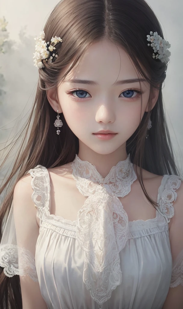 (masterpiece、Highest quality、Highest quality、Beautiful and beautiful:1.2)、Focus on the eyes、Soft Light、１People Girl、Sharp Eyes、Ultra-realistic、Beautiful graphics，Very detailed、In the swirling mist、softly