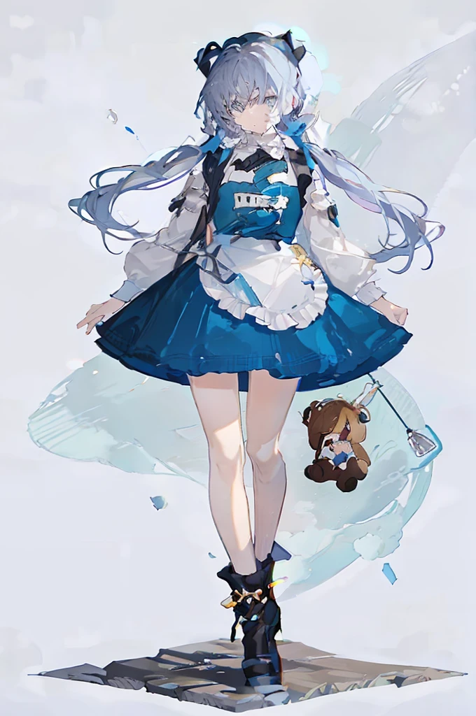A girl,Standing picture,whole body,Character Design,Bow ruffles