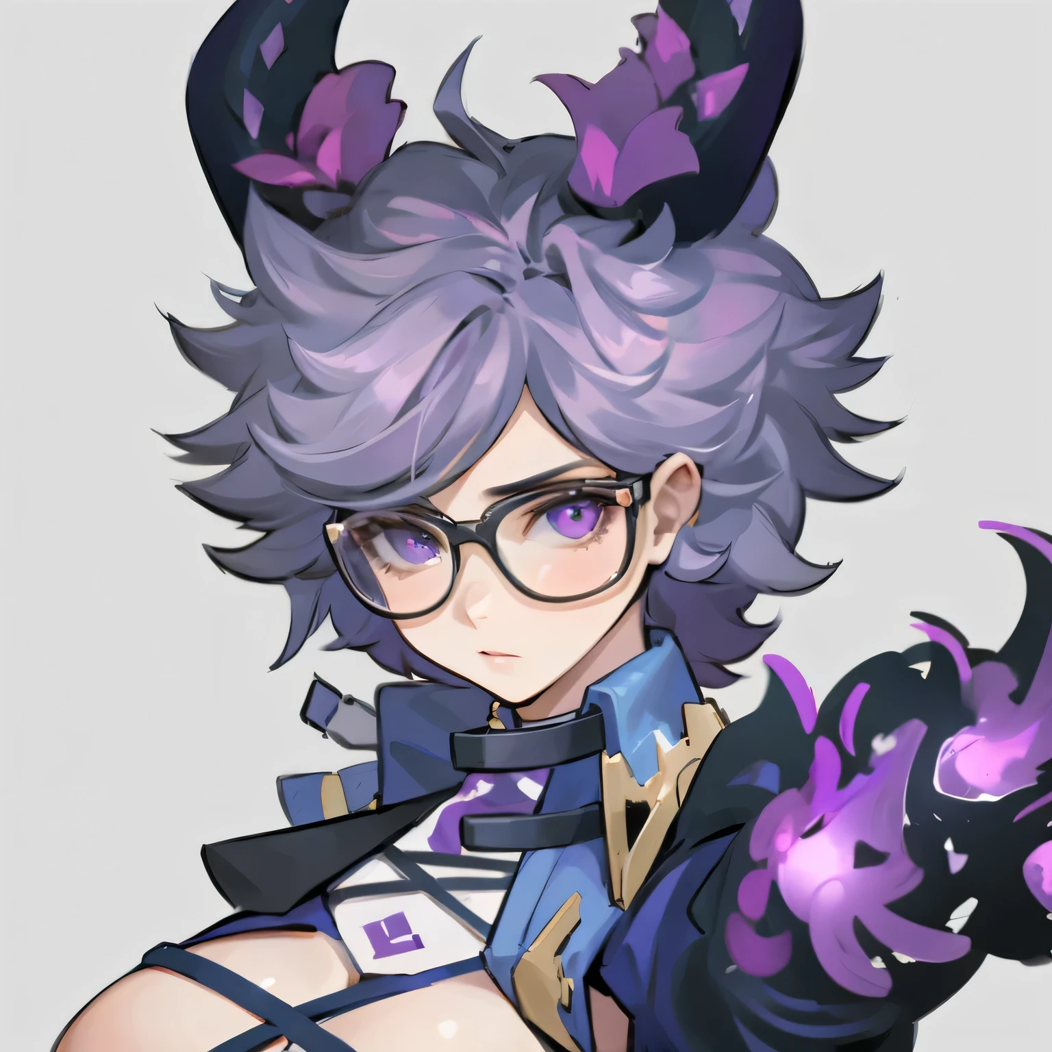 A cool girl with purple hair