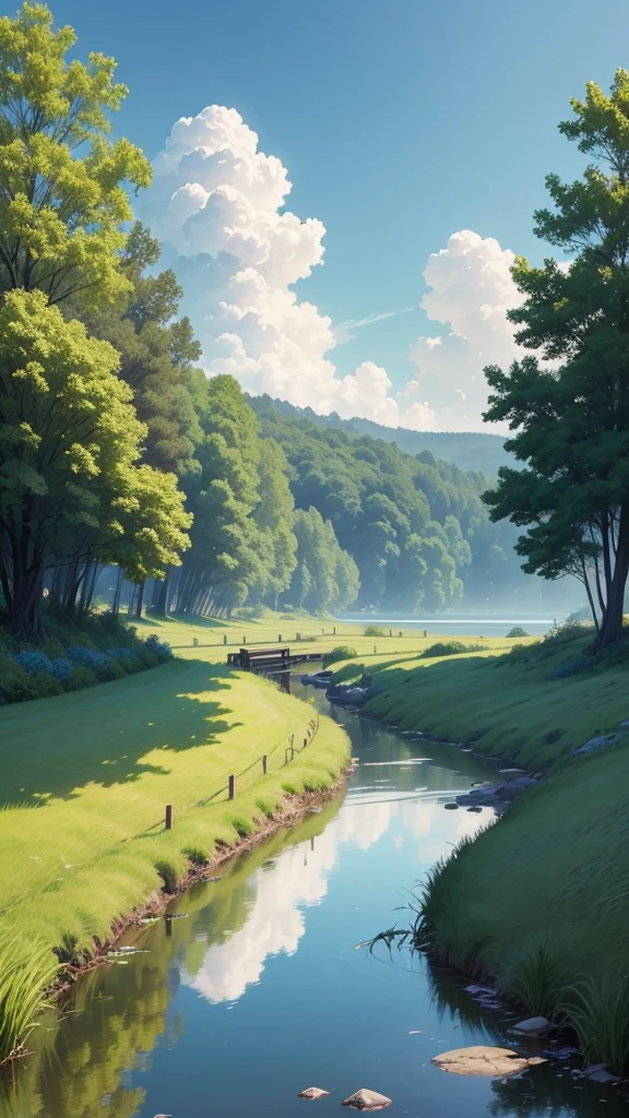 
Style: Realistic anime

Subject: A peaceful landscape with a river winding through lush green grass.

Details:

Tall, vibrant green grass stretches along the riverbank, swaying gently in the breeze.
The river is clear and calm, reflecting the blue sky and fluffy white clouds above.
Wispy white clouds drift across the sky in a flowing motion.
A small, wooden boat rests peacefully on the riverbank, tied to a low-hanging branch.
Additional Touches:

You can add a few wildflowers scattered amongst the grass for a touch of color.
Include subtle details like ripples on the water from a gentle breeze.
Light the scene with warm sunlight filtering through the clouds.
I hope this helps you create your AI image!




tune

share


more_vert


expand_content
add_photo_alternatephoto_camera

mic
send
Gemini may display inaccurate info, including about people, so double-check its responses. Your privacy and Gemini 