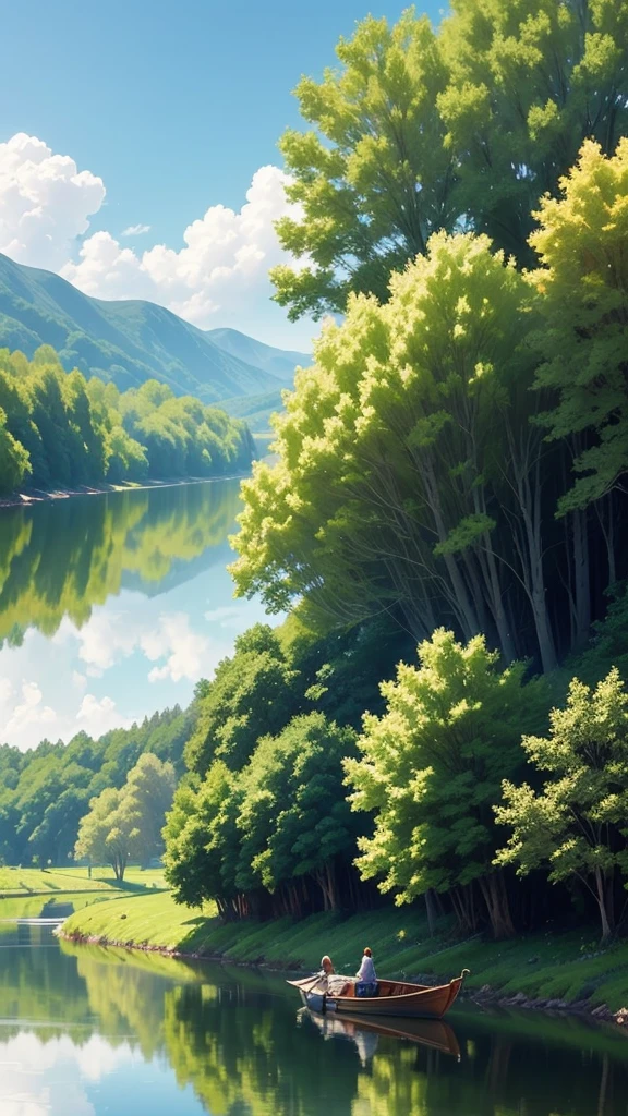 Style: Realistic anime
Subject: A peaceful landscape with a river winding through lush green grass.
Details:
Tall, vibrant green grass stretches along the riverbank, swaying gently in the breeze.
The river is clear and calm, reflecting the blue sky and fluffy white clouds above.
Wispy white clouds drift across the sky in a flowing motion.
A small, wooden boat rests peacefully on the riverbank, tied to a low-hanging branch.
Additional Touches:
You can add a few wildflowers scattered amongst the grass for a touch of color.
Include subtle details like ripples on the water from a gentle breeze.
Light the scene with warm sunlight filtering through the clouds.
I hope this helps you create your AI image!
tune
share
more_vert
expand_content
add_photo_alternatephoto_camera
mic
send
Gemini may display inaccurate info, including about people, so double-check its responses. Your privacy and Gemini