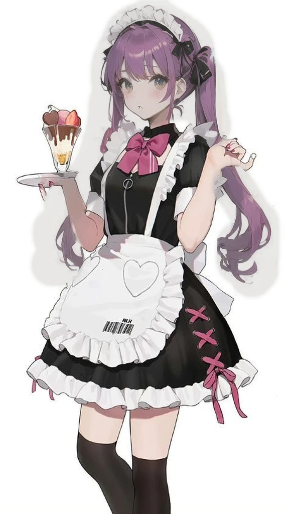 anime girl in Maid outfit holding a plate with a cupcake, anime girl in a Maid costume, Maid outfit, anime cat girl in a Maid costume, Maid dress, Maid, Cute anime waifu in a nice dress, gorgeous Maid, I also make fan art, Cute girl anime visuals, wearing Maid uniform, Rorish, Lori, Splash Art Anime Loli