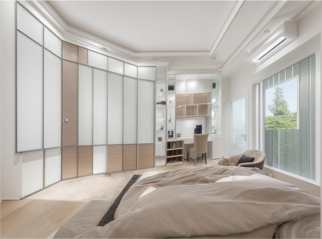 RAW photo,Masterpiece,high quality,best quality,authentic,super detail, interior (Aluminum glass door showroom) ((Modern minimalist lines:1.2)),railing glass,glass windows,trees, (high detailed :1.2),8k uhd,dslr,spot lighting,high quality,photography shot with Leica CL with Leica Summilux-TL 35mm f-1.4 ASPH,