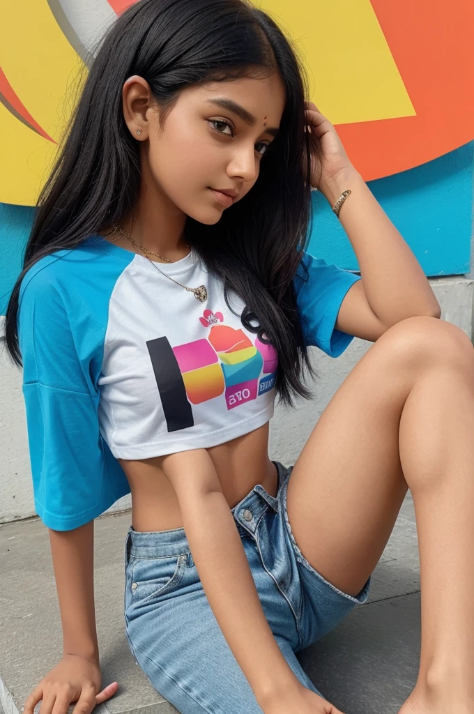  girl sitting casually on top of "Instagram" logo. The character must wearing Ms_soumya_209 name printed tshirt. The background of the image is a social media profile page with a user name "Ms_soumya_209" and a profile picture of character, 3d