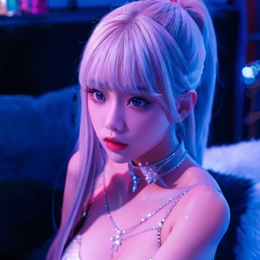 (masterpiece, best quality:1.2), diamond_bra,1girl,3d,bangs,white hair,blunt bangs,blurry,blurry background,blurry foreground,breasts,bukkake,eyes,cum,cum on body,cum on breasts,cum on hair,depth of field,facial,hetero,lips,long hair,medium breasts,motion blur,nipples,nude,penis,ponytail,solo
