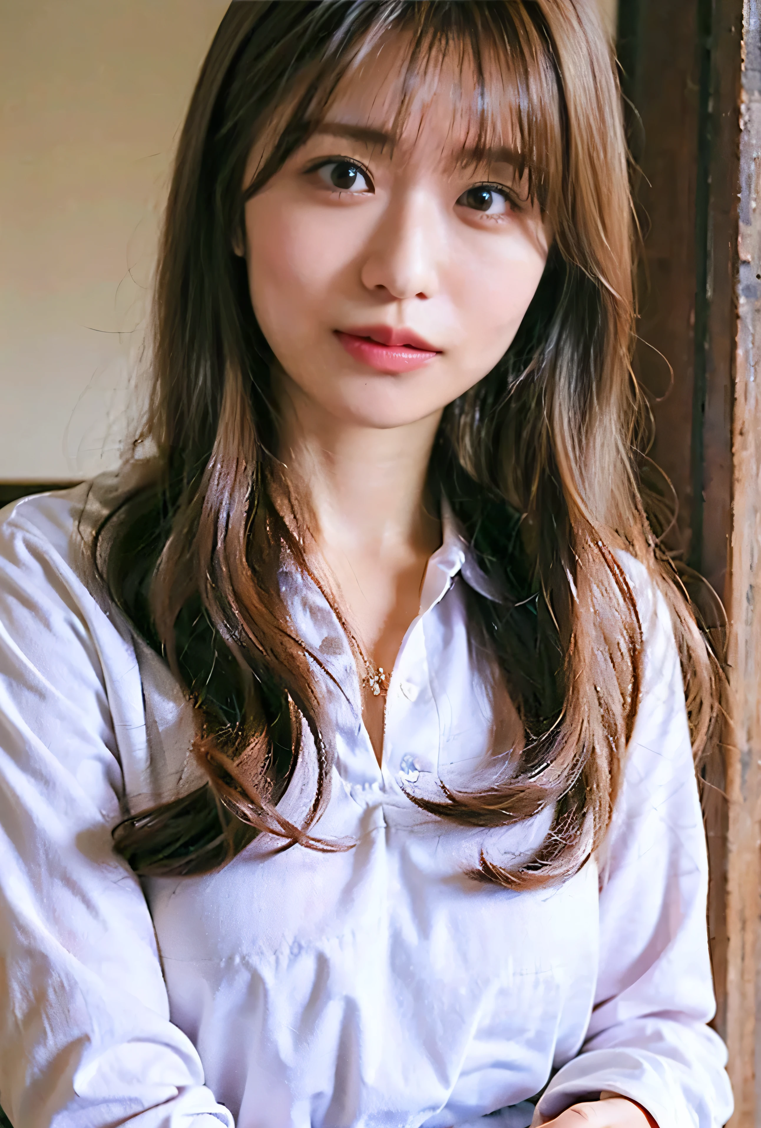 ((Both hands are in front of the navel、Belly button、A photo of her panties showing through a short polo shirt、Hands roll up shirt、She is wearing a navy polo shirt and luxurious white panties.、:1.4))、Being in the living room、Length cream hair color、Her huge breasts are obvious even through her clothes..、Small earrings、Light brown hair color、:1.4))、Shiny Hair、Light beige hair color、Background Blur、Light brown hair、{{Cowgirl Shot}}、((Close-up shot from the waist up、Big Breasts:1.4))、Big Breasts、Smile、Big Breasts that can be seen even through clothes、Cowboy Shot、A lovely smile、((Revealing clothing))、Full body photo、ring、Tuck your hair behind one ear、Silver Necklace、smile、Caustics、Highly detailed photos、Big Breasts、Super no makeup、(8K、RAW Photos、Highest quality、masterpiece:1.2)、(Realistic、Realistic)、1 Girl、((Big Breastsショートヘア、Looking into the camera:1.4))、Hair blowing in the wind