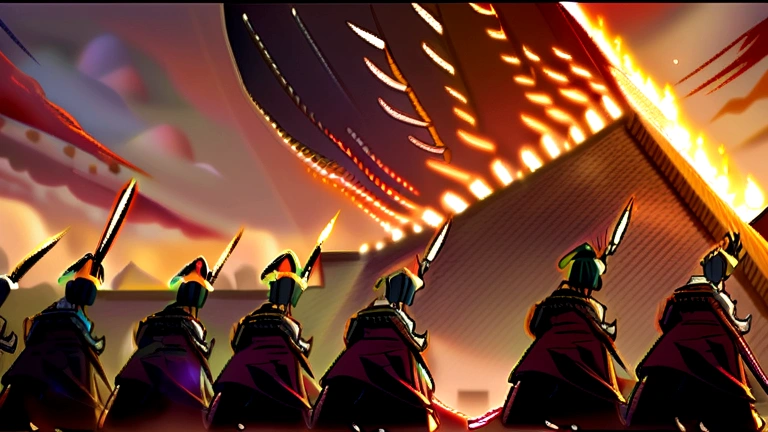 Mughal army laying siege outside the fort