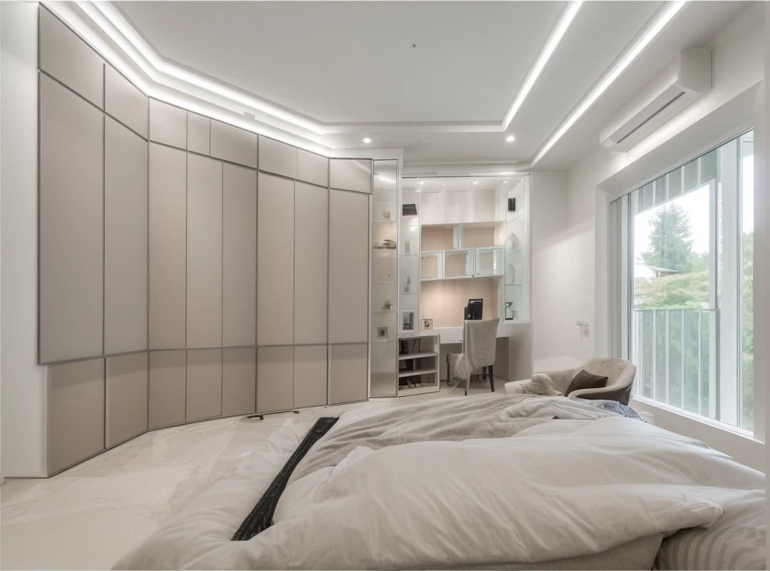 RAW photo,Masterpiece,high quality,best quality,authentic,super detail, interior (Aluminum glass door showroom) ((Modern minimalist lines:1.2)),railing glass,glass windows,trees, (high detailed :1.2),8k uhd,dslr,spot lighting,high quality,photography shot with Leica CL with Leica Summilux-TL 35mm f-1.4 ASPH,