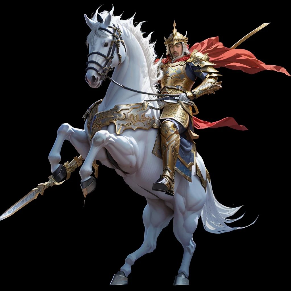 Araf White Horse,There is a man riding on it, zhao yun, heise jinyao, Horse Warrior, xianxia hero, guan yu, Keqing from genshin impact, 《Genshin Impact》Zhongli, Gold Paladin, author:Yang J, Knight carrying a great sword, Krenz Kushat and Lin Wenjun