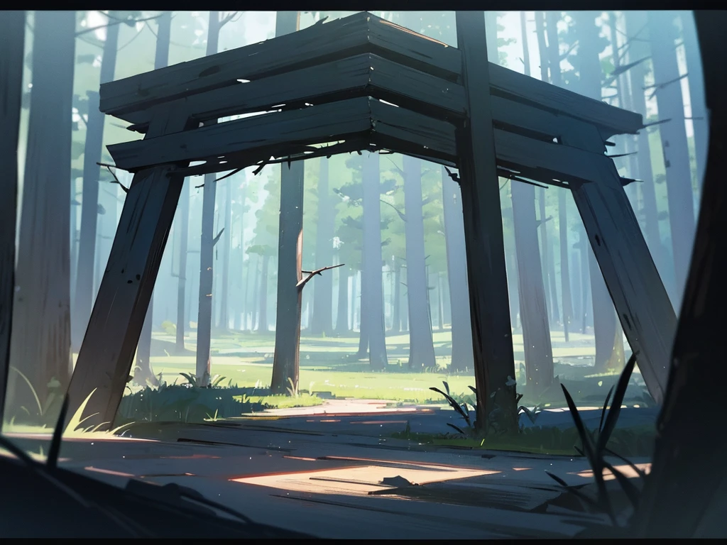 Game style frame with forest elements