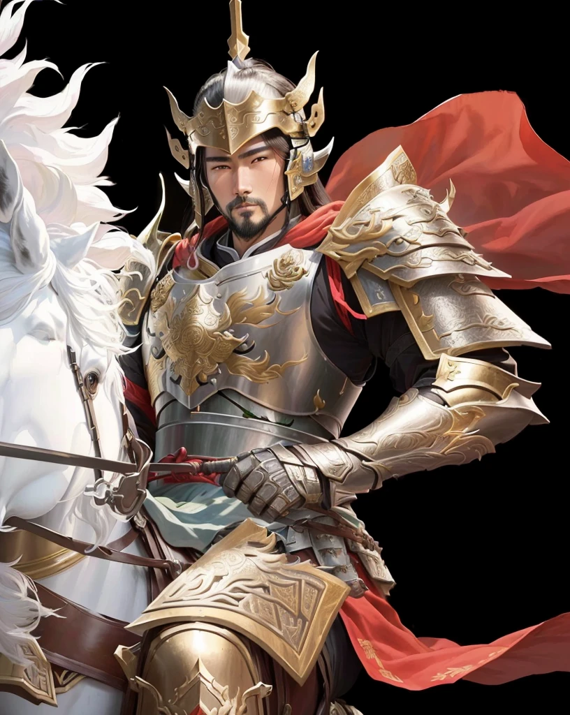 arafed image of a man in armor riding a horse, zhao yun, chinese warrior, heise jinyao, guan yu, Inspired by Huang Shen, Dynasty Warriors, bian lian, xianxia hero, Inspired by Guo Chun, feng shu, hua cheng, Inspired by Li Kan, Inspired by Pu Hua, Take off, Yang qi