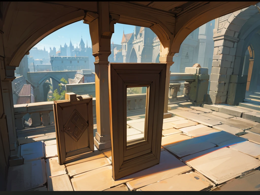 Rectangular frame in medieval gaming style