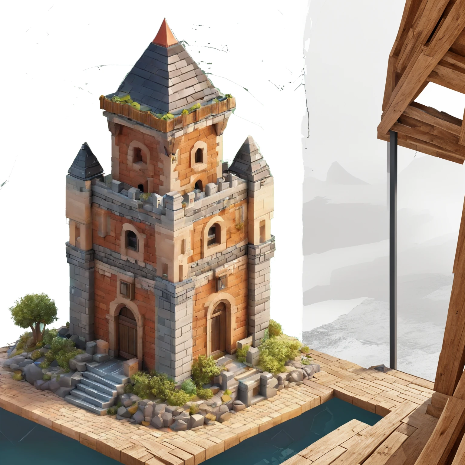 wooden beams