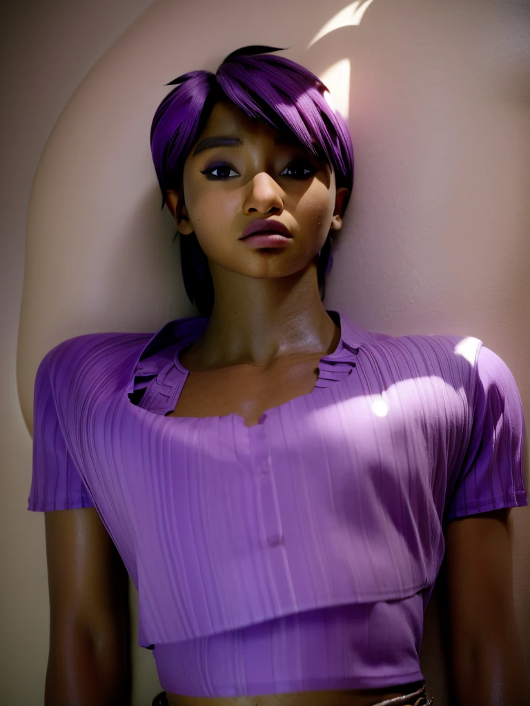 African Boy,adolecente,(15 anos)arms(good shade(six pack)(breastplate)(asul shirt) (purple blouse)