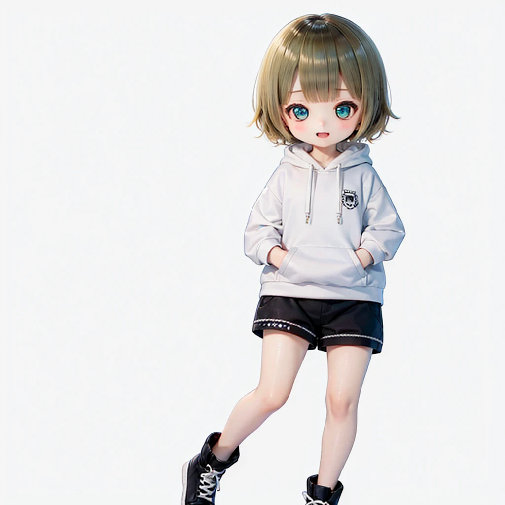 
Shiba Inu Girl Chibi Run、delicate、detailed、high quality、high resolution、４K、high quality、Short Mash Hair、Short Hair、Blonde Hair Color、Turquoise Eyes、White hoodie、Black hot pants、Black sneakers、