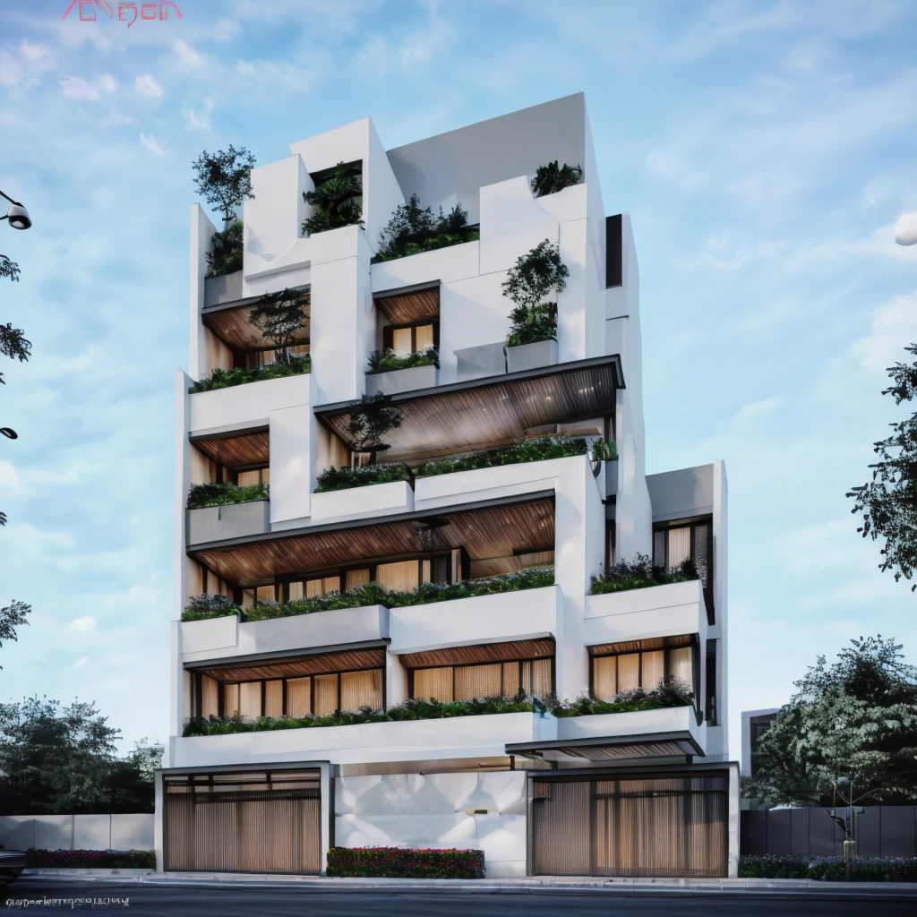 rendering of a modern residential building with a balcony and balconies, professional render, wide angle exterior 2022, highly detailed render, high quality rendering, realistic render, architectural render, high-quality render, detailed rendering, hyper-realistic render, hyper - realistic render, very realistic 3 d render, high render, realistic rendering, very realistic render