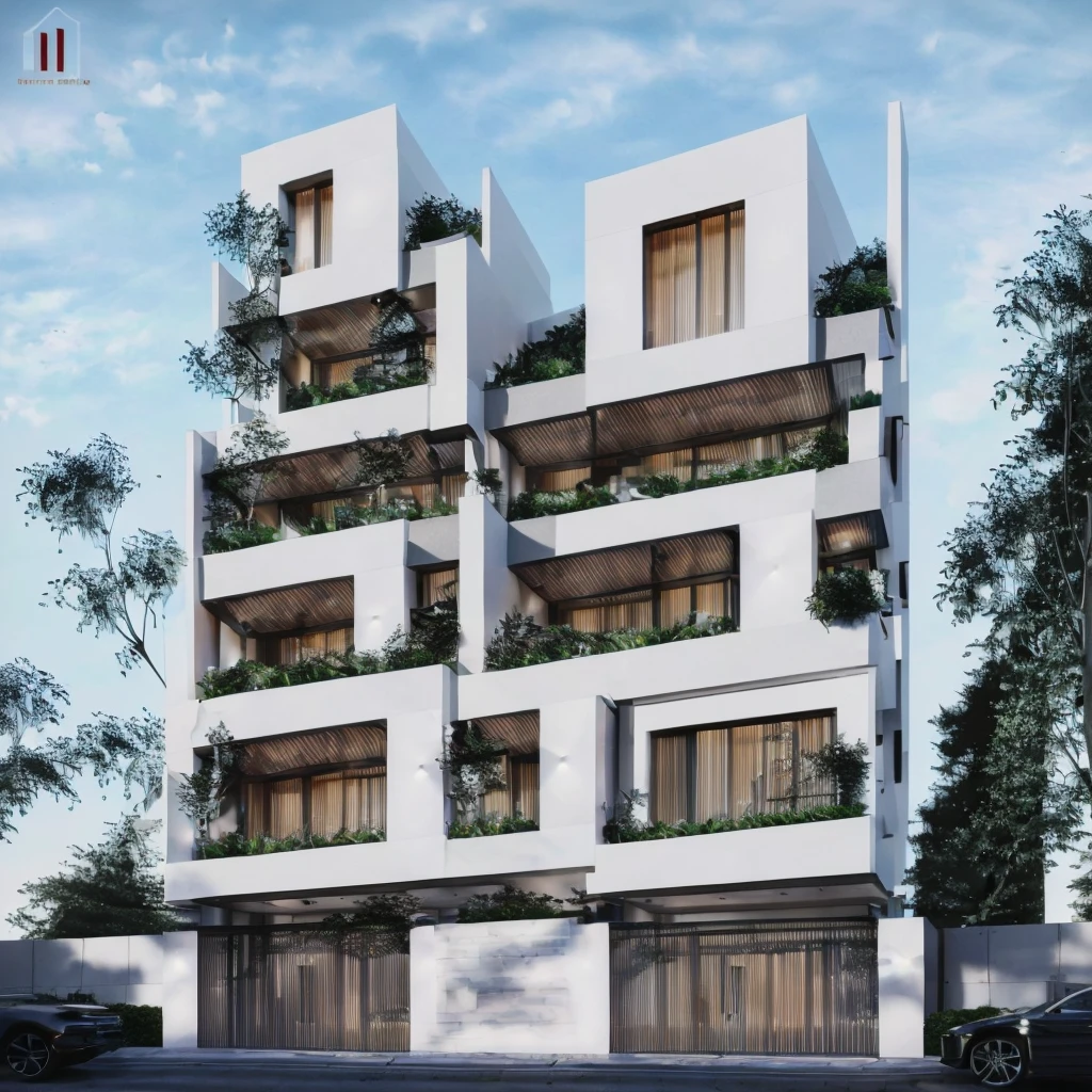rendering of a modern residential building with a balcony and balconies, professional render, wide angle exterior 2022, highly detailed render, high quality rendering, realistic render, architectural render, high-quality render, detailed rendering, hyper-realistic render, hyper - realistic render, very realistic 3 d render, high render, realistic rendering, very realistic render