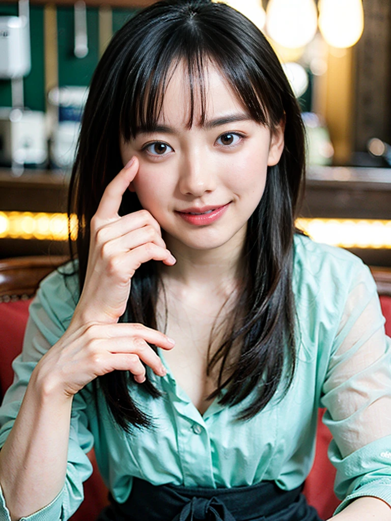 Masterpiece, Top Quality, Illustration, Super Detailed, Finely Detailed, High Resolution, 8k Wallpaper, Perfect Dynamic Composition, Beautifully Detailed Eyes, Lolita in the Galaxy, Floating in Outer Space, Frilly Skirt, ( Black hair 1.2), (huge breasts: 1.1), cleavage, nice pose, sneers, outer space, 18 year old girl, nice, (cute: 1.3), (beautiful: 1.5), sexy looking at camera shot, sideways glance, glare, moody, downer, cool, boyish, looking sleepy, smile, portrait,