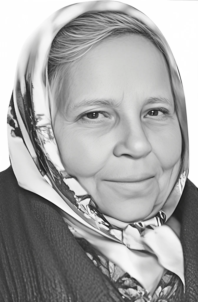 A smiling grandmother, wearing a headscarf, 3D render, 3D Cartoon, big head, cartoonish look, high resolution, super detail, soft lighting